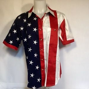 American Summer Women’s American flag shirt button down size XL